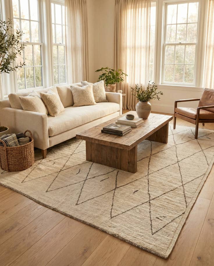 Detail image of 8' 1 x 10' 1 Hand Knotted Moroccan Wool Rug