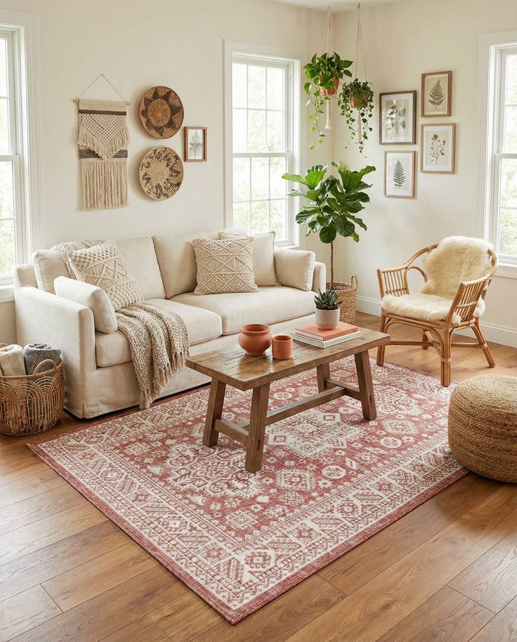 Detail image of 4' x 6' Easy-Clean Aztec Indoor / Outdoor Rug