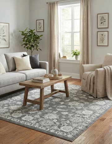 Gray Boston Square Rug