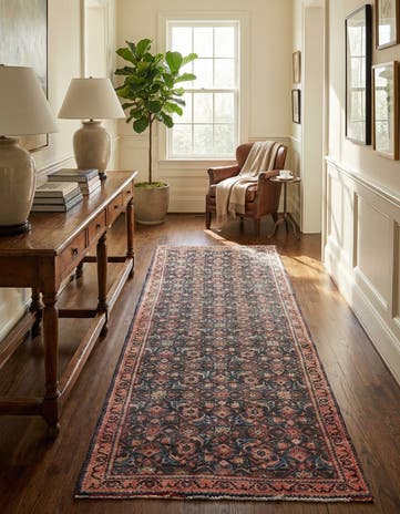 3' 9 x 10' 1 Hand Knotted Ultra Vintage Persian Wool Runner Rug