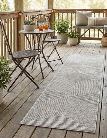 Gray Easy-Clean Sabrina Soto Indoor / Outdoor Runner Rug