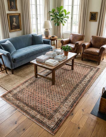 3' 9 x 7' 4 Hand Knotted Ultra Vintage Persian Wool Rug