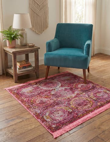 Pink Havana Square Rug