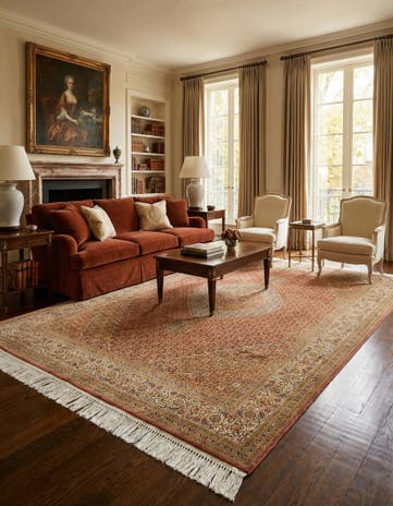6' 7 x 9' 9 Hand Knotted Tabriz Mahi Persian Rug