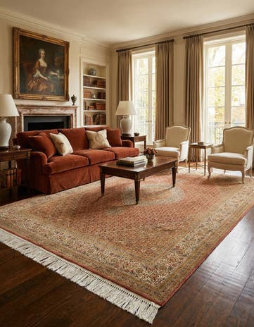 6' 7 x 9' 9 Hand Knotted Tabriz Mahi Persian Rug