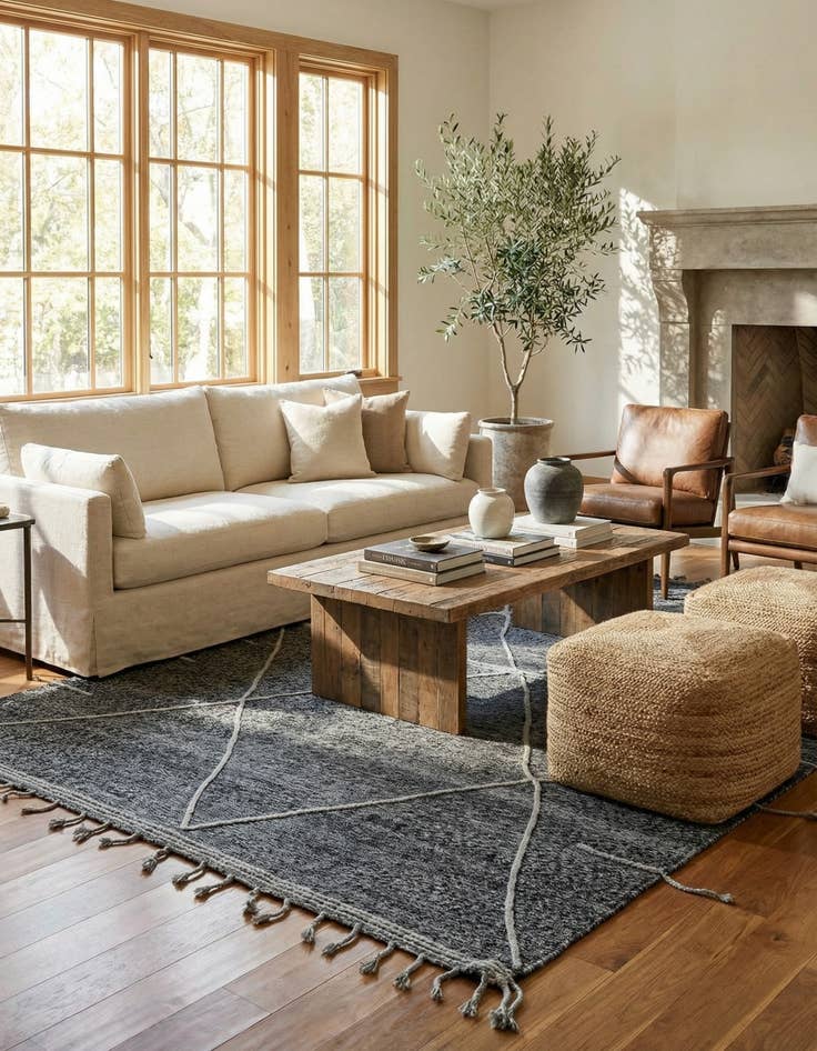 Detail image of 7' 2 x 11' 10  Hand Knotted Moroccan Wool Rug