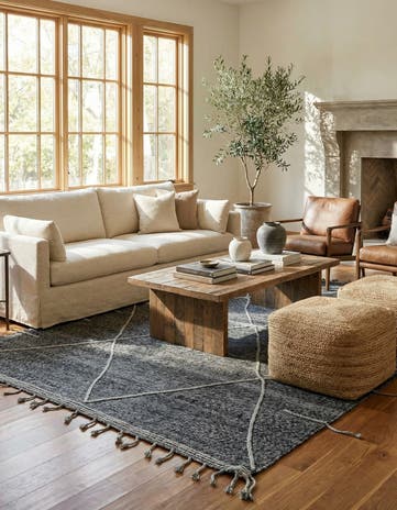 7' 2 x 11' 10 Hand Knotted Moroccan Wool Rug