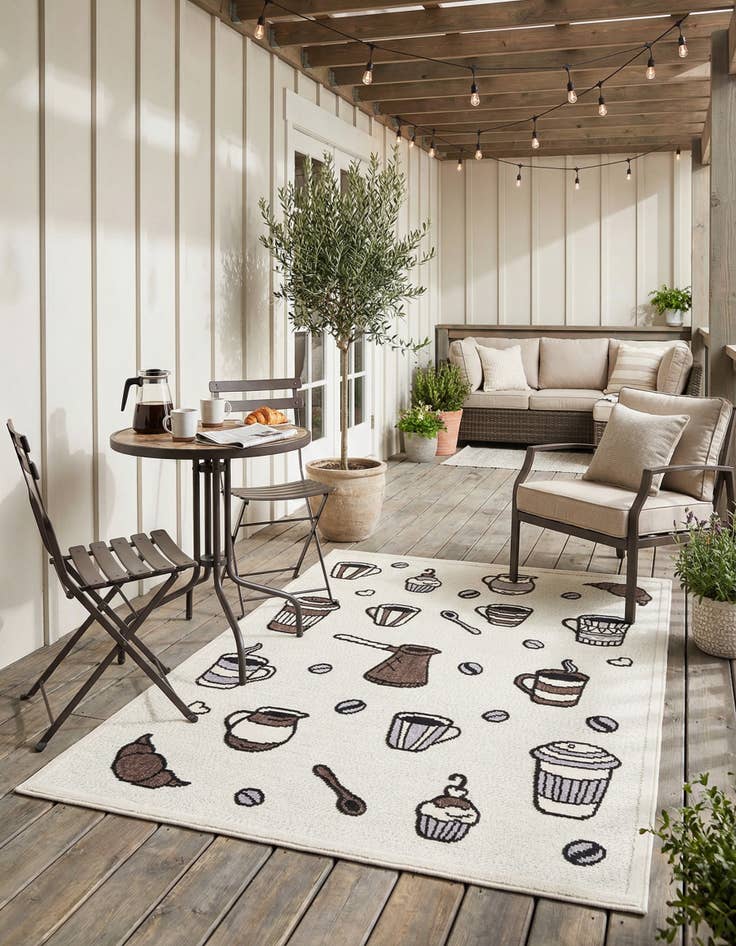 Detail image of  5' x 7' 7  Washable  Indoor / Outdoor Rug