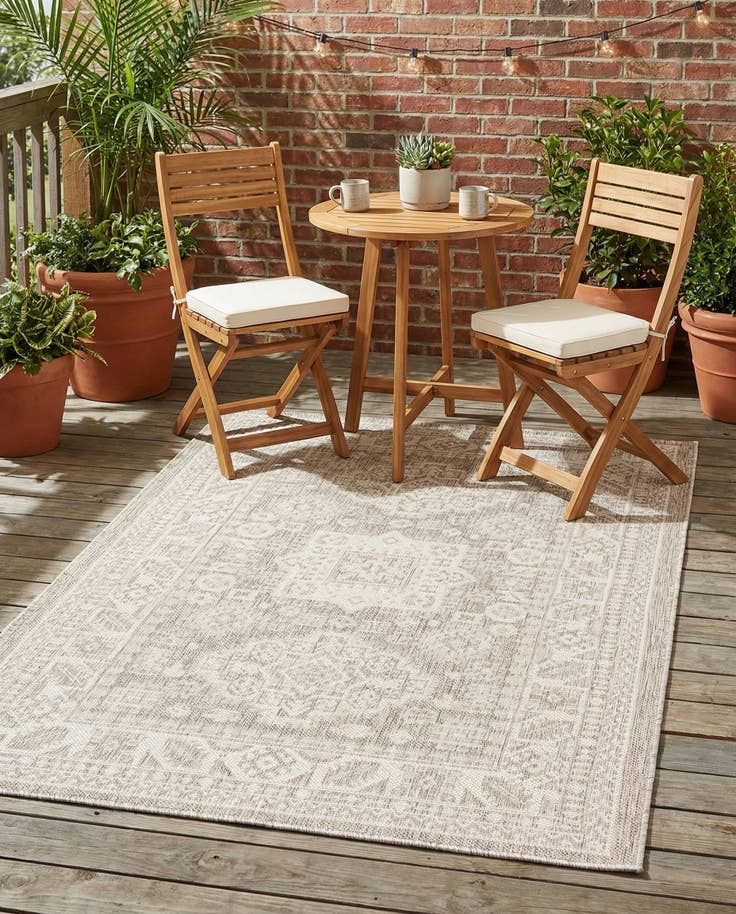 Detail image of 3' x 5' 3 Easy-Clean Aztec Indoor / Outdoor Rug