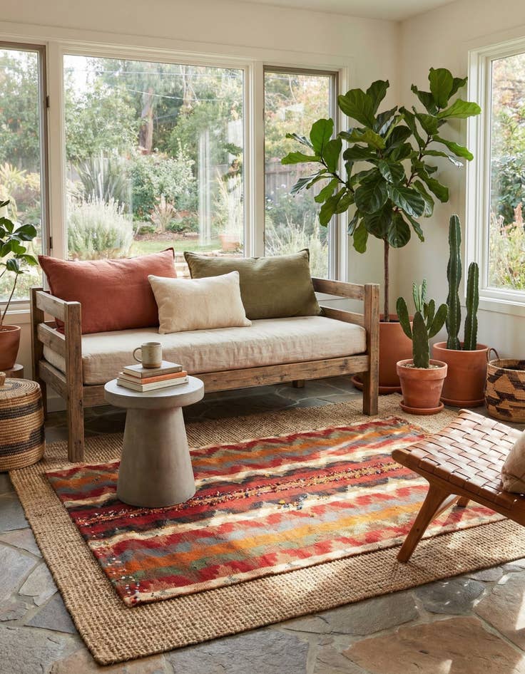 Detail image of  4' 5 x 6' Jajim Rug