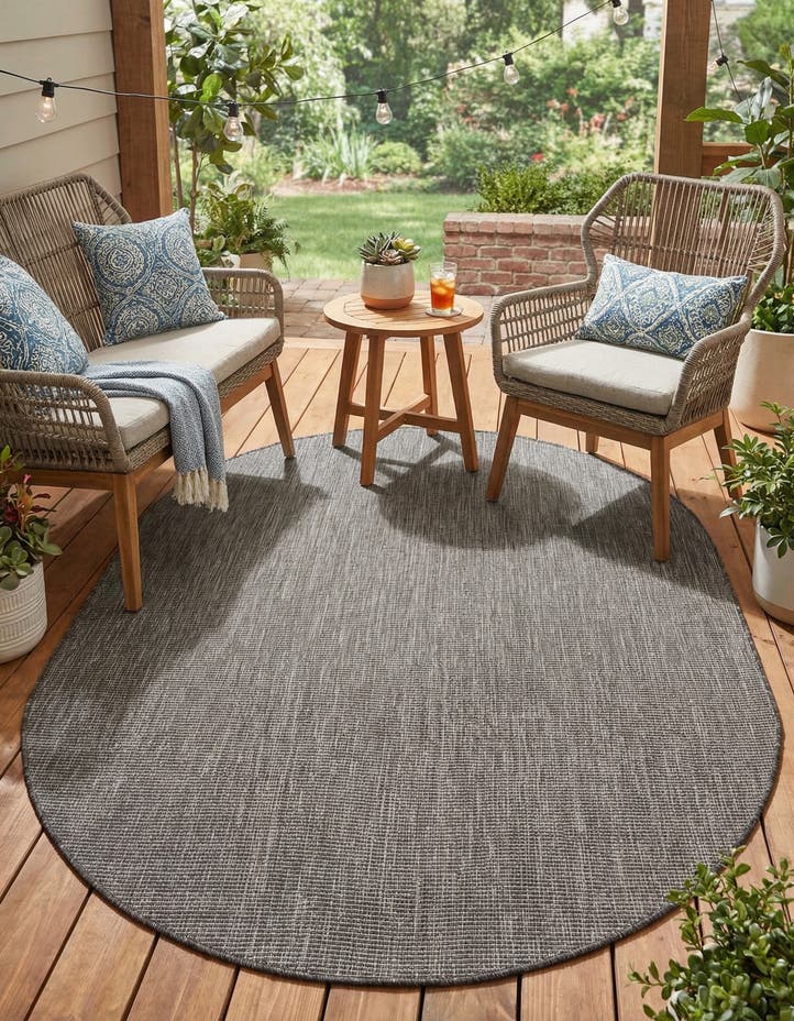 5' 3 x 8' Easy-Clean Solid Indoor / Outdoor ...