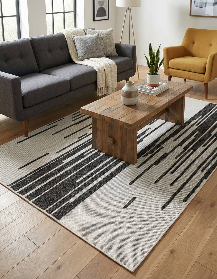 Detail image of 4' x 6'  Washable Modern Indoor / Outdoor Rug