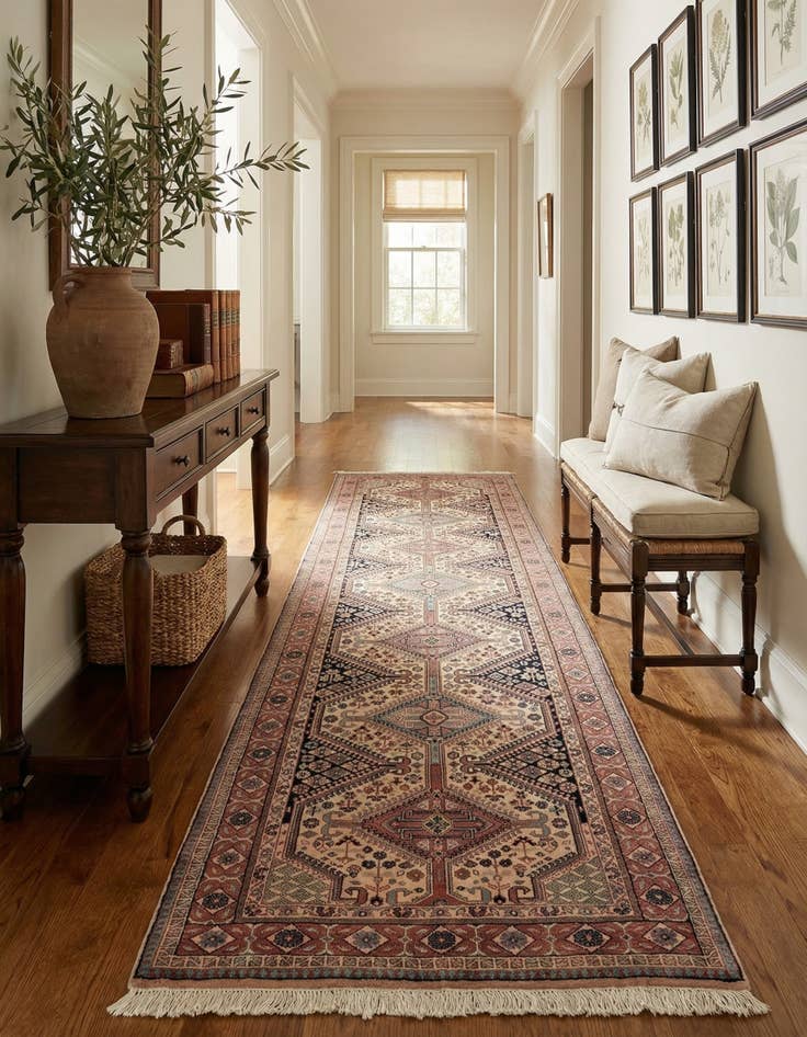 Detail image of 3' x 9' 7  Hand Knotted Shirvan Wool Runner Rug