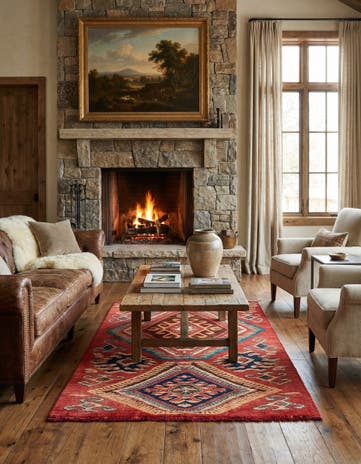 5' 2 x 8' 5 Hand Knotted Kazak Wool Rug