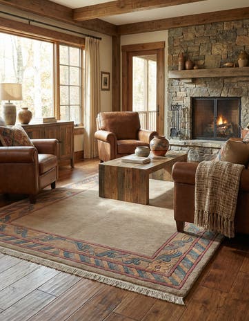 4' 10 x 6' 5 Hand Knotted Tibet Wool Rug