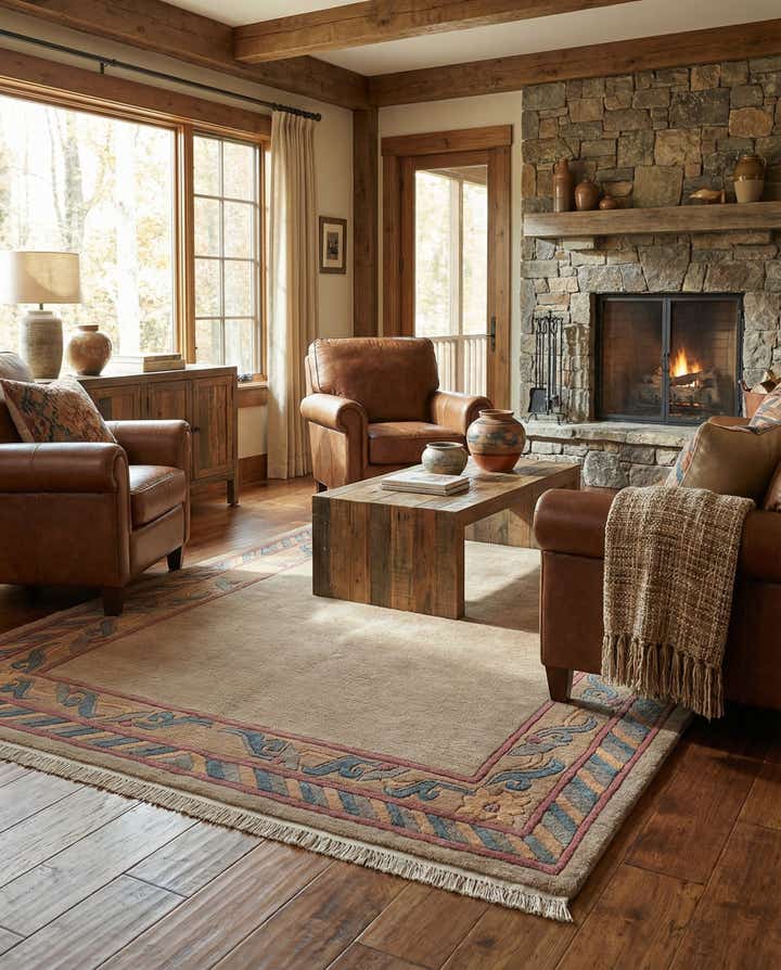 4' 10 x 6' 5 Hand Knotted Tibet Wool Rug