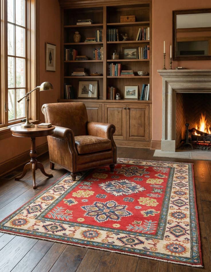 Detail image of 3' 2 x 5'  Hand Knotted Kazak Rug