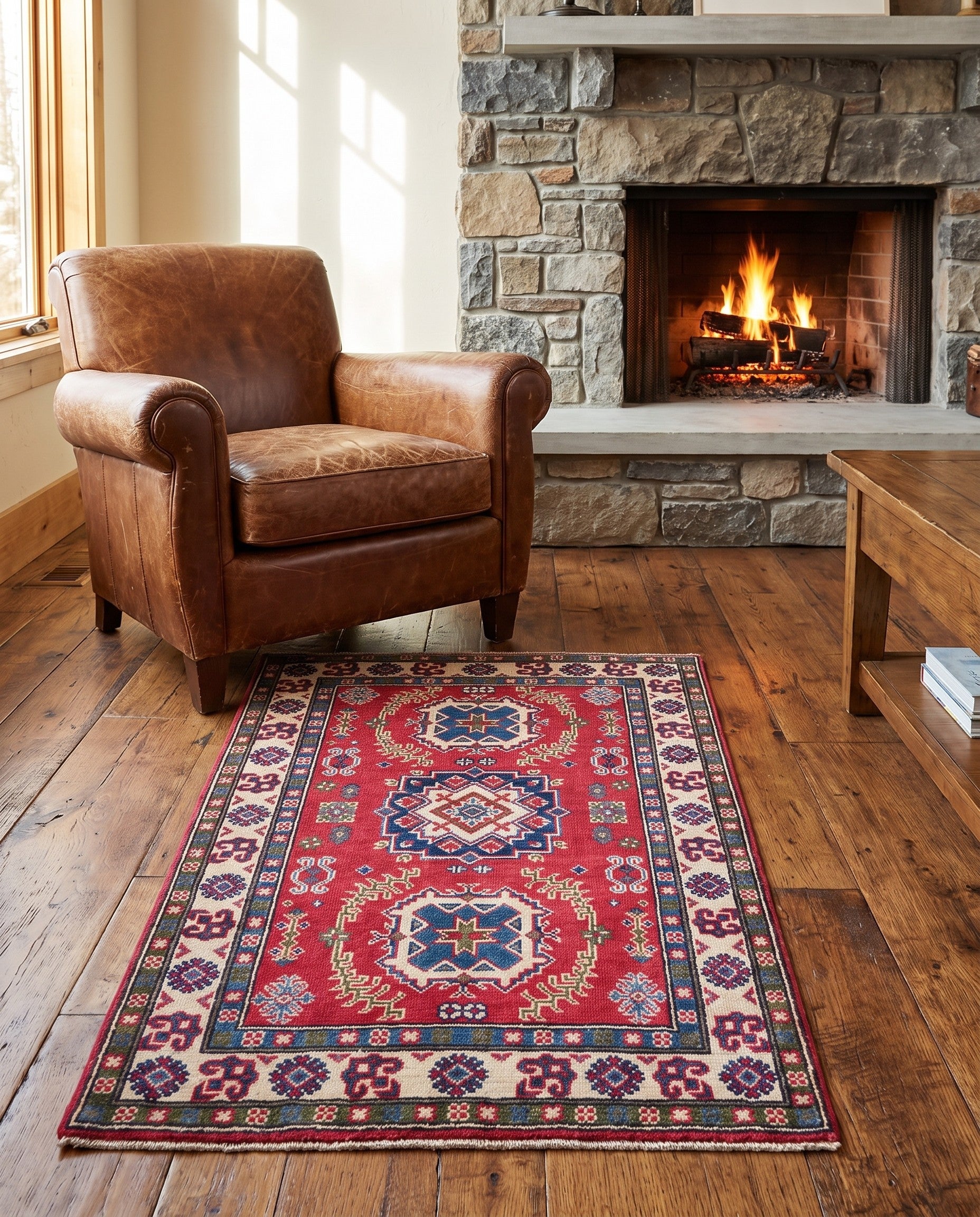 2' 10 x 4' 2 Hand Knotted Kazak Rug