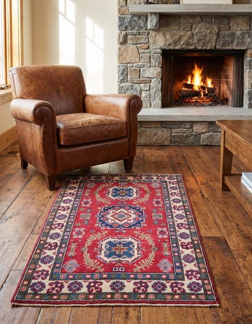 2' 10 x 4' 2 Hand Knotted Kazak Rug