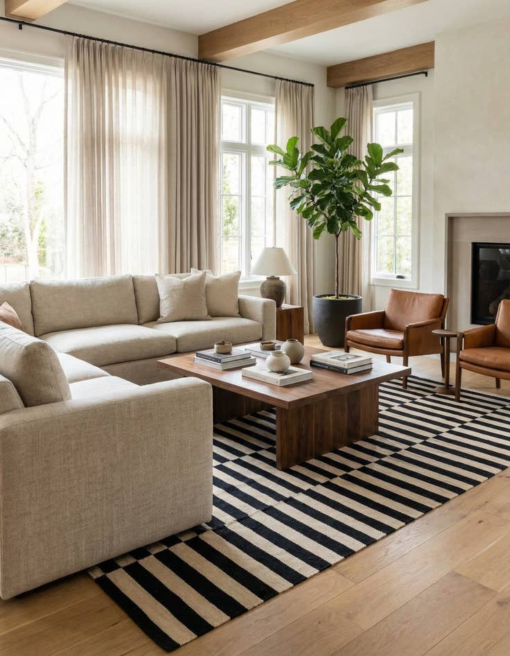 Detail image of 5' 9 x 7' 8  Hand Woven Kilim Modern Wool Rug