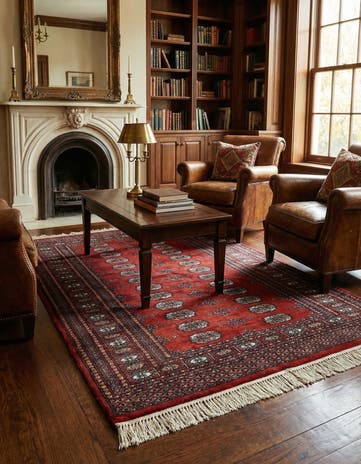 4' 1 x 6' 2 Hand Knotted Bokhara Oriental Wool Rug