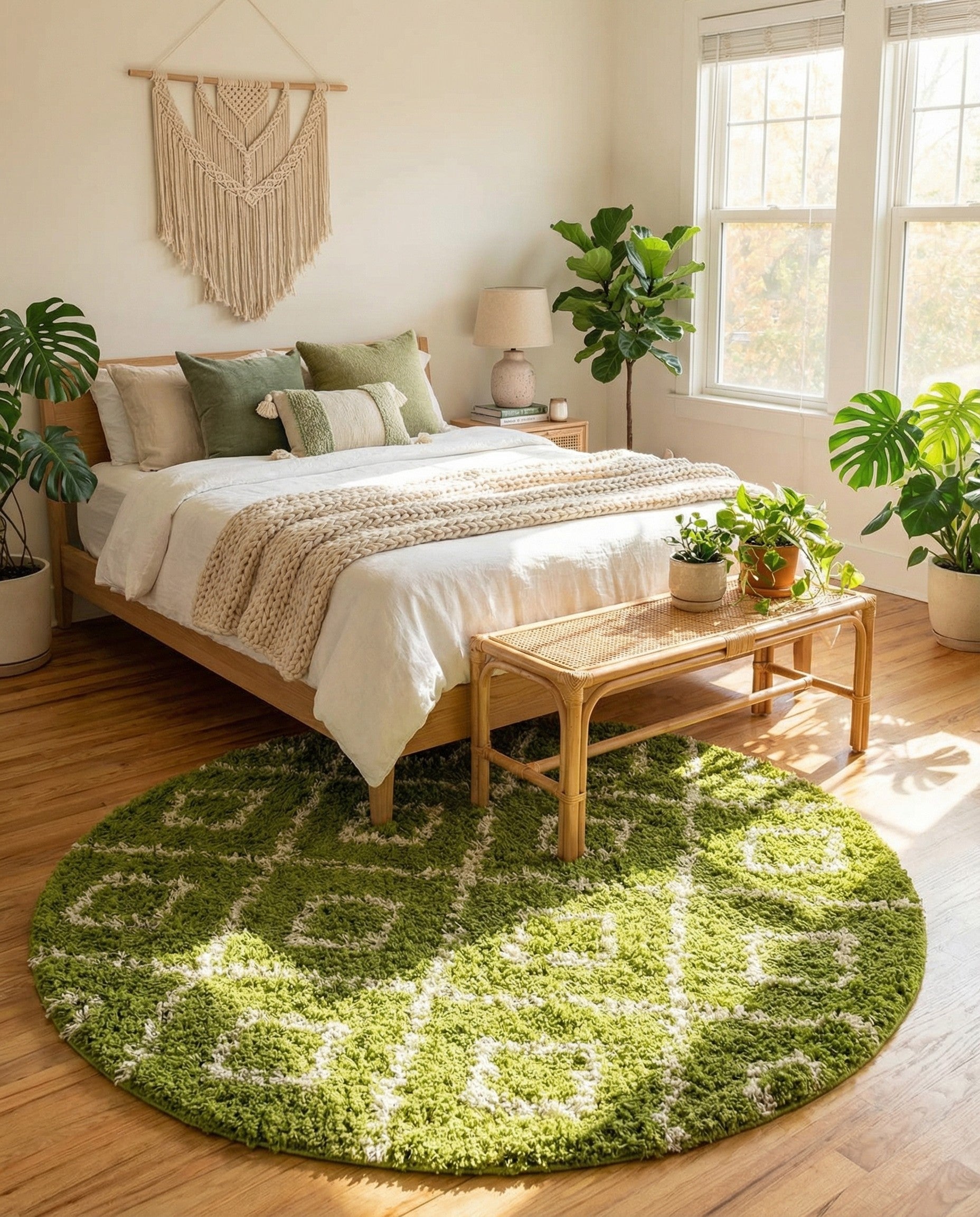  3' 3 x 3' 3 Lattice Shag Round Rug