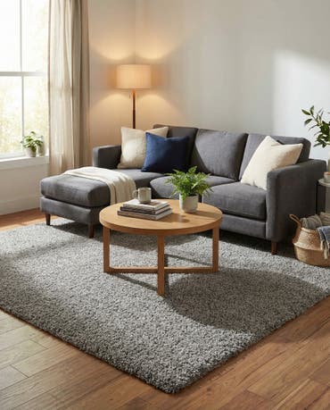  7' 10 x 7' 10 Solid Shag Square Rug