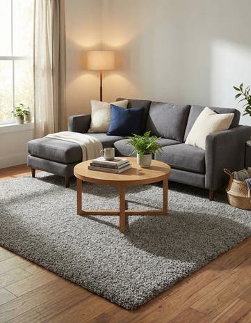 7' 10 x 7' 10 Solid Shag Square Rug