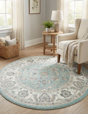 Aqua Aurelia Round Rug
