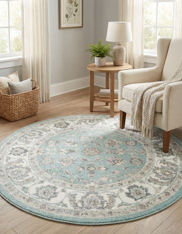 Aqua Aurelia Round Rug