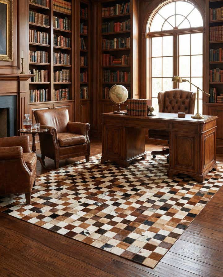 5' x 8' Cowhide Leather Rug