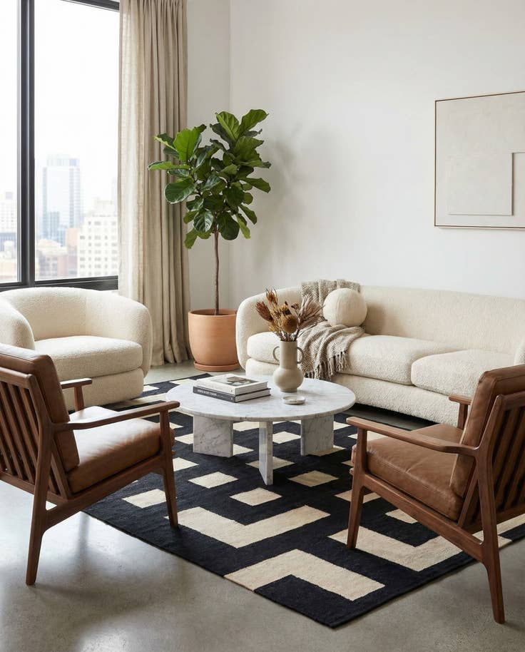 Detail image of 6' 9 x 9' 7 Hand Woven Kilim Modern Wool Rug