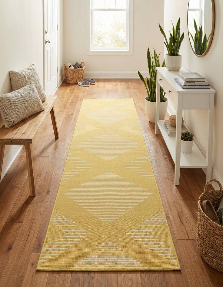 Detail image of 3' 3 x 12'  Washable Modern Indoor / Outdoor Runner Rug