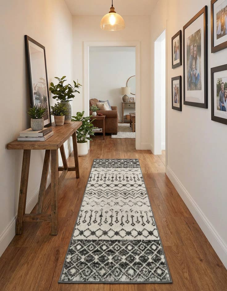 Detail image of  2' x 6' Moroccan Trellis Runner Rug