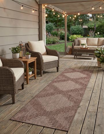 2' 7 x 12' Easy-Clean Modern Indoor / Outdoor Runner Rug