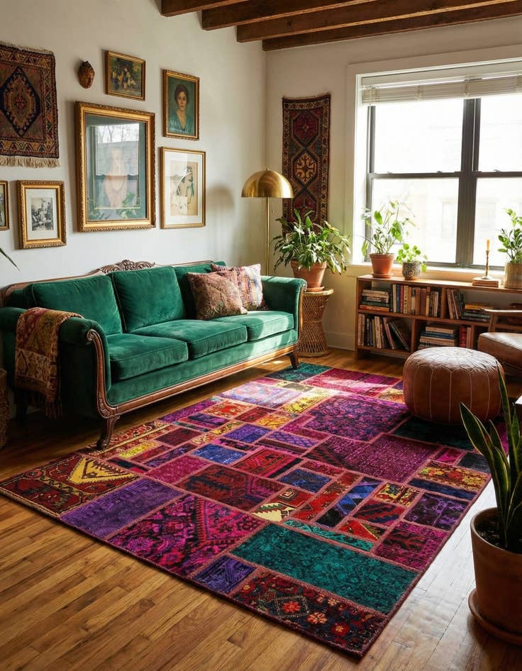 Detail image of 5' 6 x 7' 10  Hand Knotted Ultra Vintage Persian Wool Rug