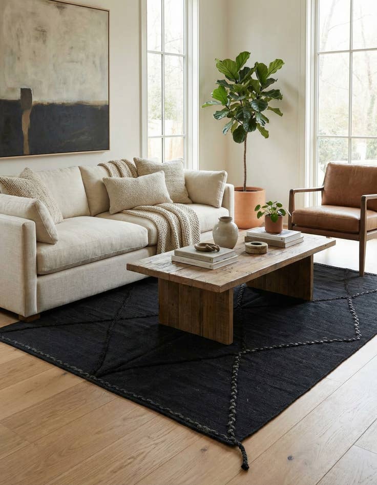 Detail image of 4' 4 x 5' 9  Hand Knotted Moroccan Wool Rug