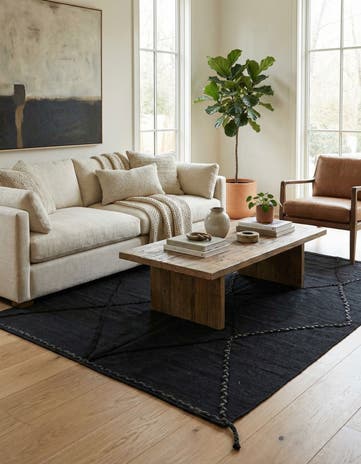 4' 4 x 5' 9 Hand Knotted Moroccan Wool Rug