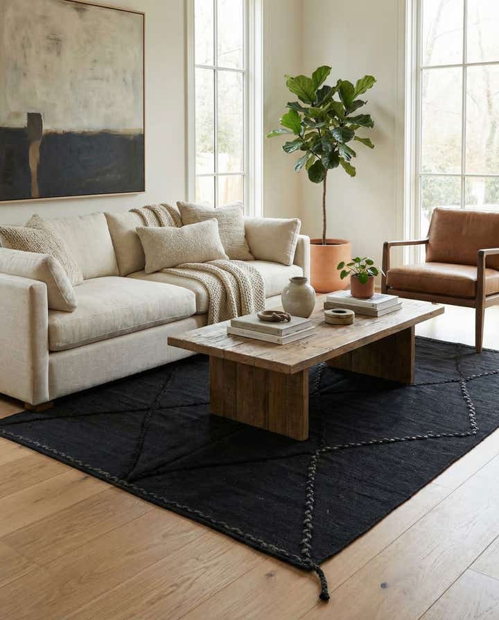 4' 4 x 5' 9 Hand Knotted Moroccan Wool Rug