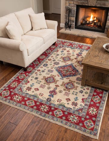 4' 11 x 6' 5 Hand Knotted Kazak Rug