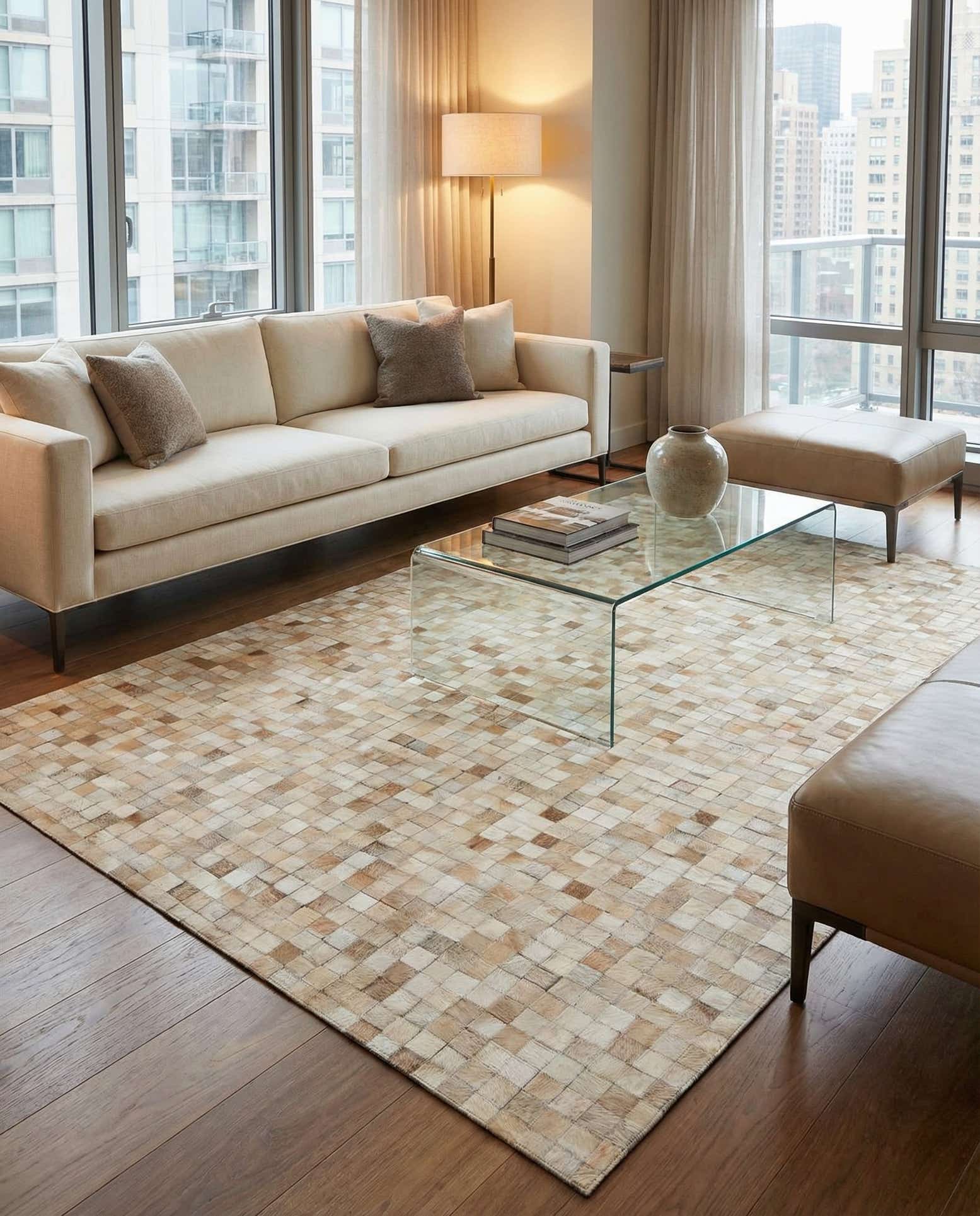 5' 2 x 8' Cowhide - Patchwork Rug