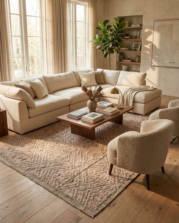 8' x 10' 4 Hand Knotted Darya Wool Rug