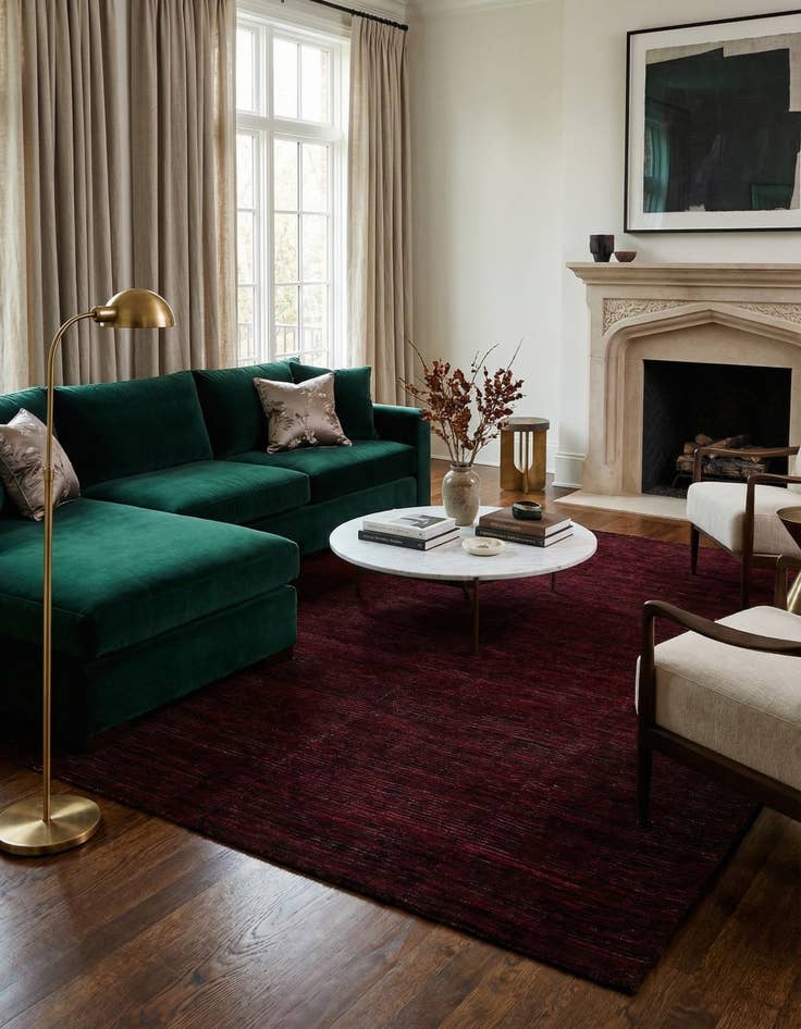 Detail image of 9' 3 x 9' 8 Hand Knotted Darya Wool Square Rug