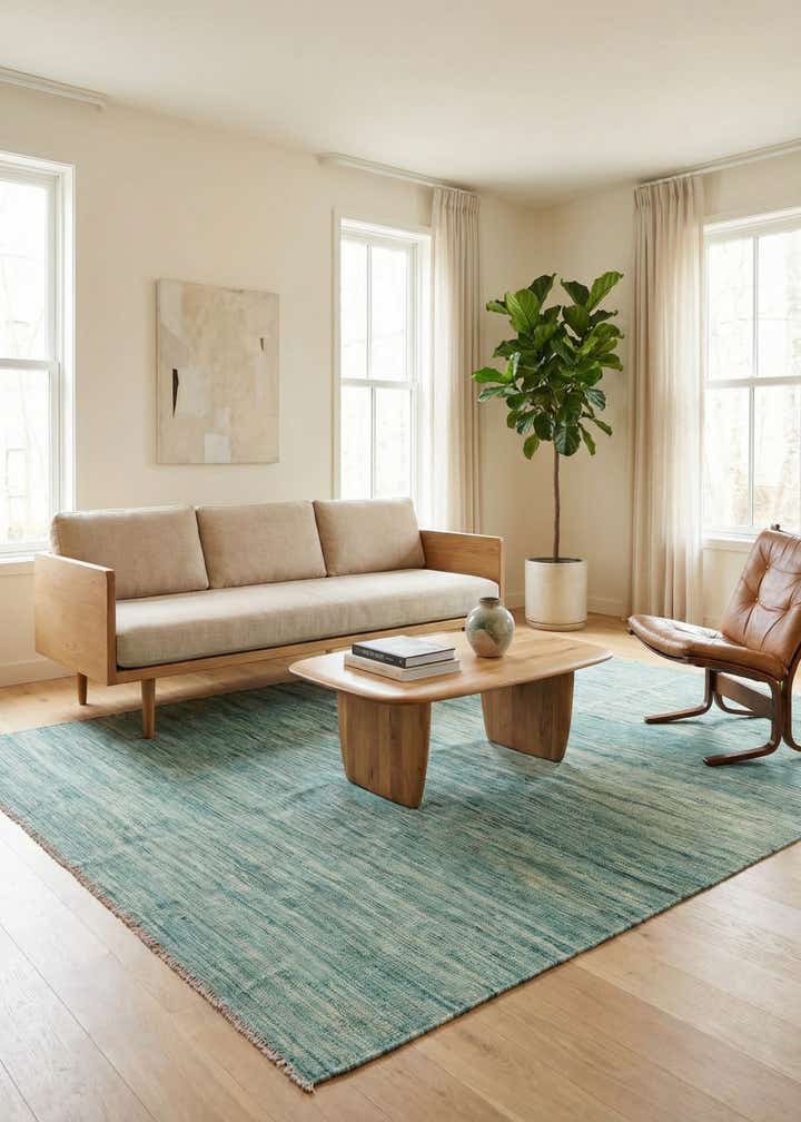 5' 5 x 8' Hand Woven Kilim Modern Wool Rug