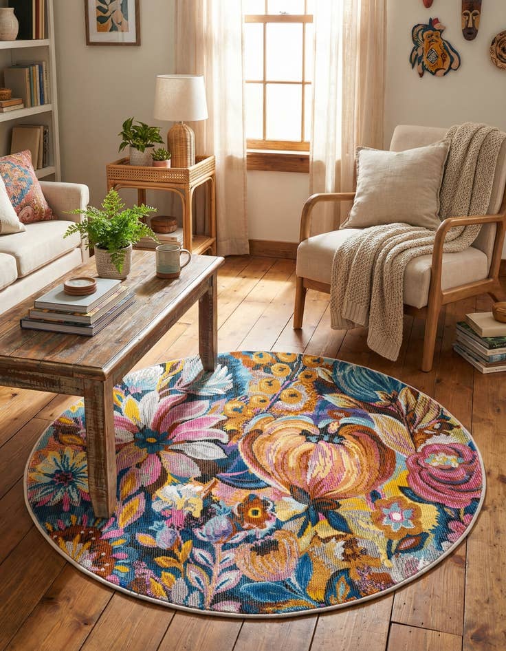 Detail image of 3' 3 x 3' 3 Blossom Round Rug
