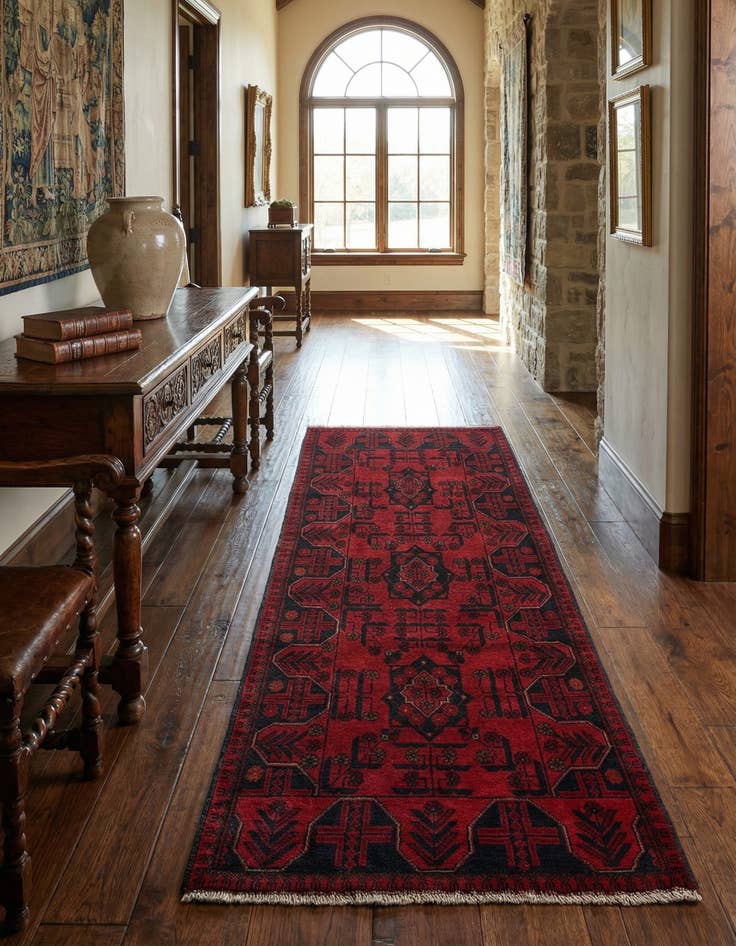 Detail image of  2' 8 x 6' 7  Hand Knotted Khal Mohammadi Wool Runner Rug