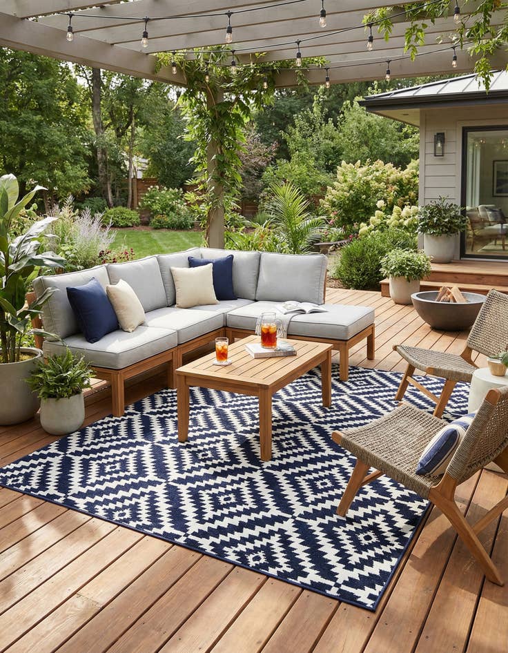 Detail image of 10' x 10'  Washable Sabrina Soto Indoor / Outdoor Square Rug