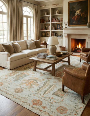11' 9 x 16' Hand Knotted Oushak Wool Rug