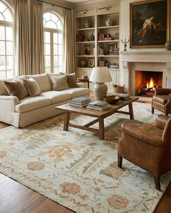 11' 9 x 16' Hand Knotted Oushak Wool Rug