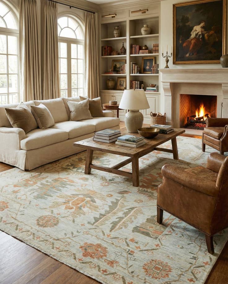 Detail image of 11' 9 x 16' Hand Knotted Oushak Wool Rug